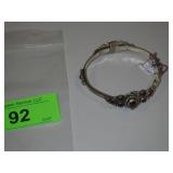 STERLING SILVER (925) & GARNET BRACELET 24 GRAMS