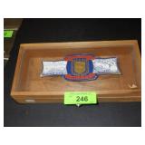 WOOD & GLASS CIGAR BOX