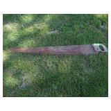 VINTAGE 2 MAN SAW (MISSING HANDLE ON ONE END)