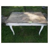 VINTAGE TABLE W/  ACORN CAST IRON TABLE LEGS >>>>>