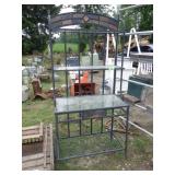 BAKERS RACK W/ GLASS SHELVES 34 x 18 x 72