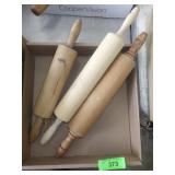 3 WOODEN ROLLING PINS