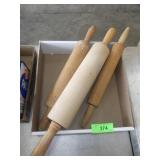 3 WOODEN ROLLING PINS