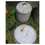 VTG GALVANIZED CHICKEN WATERER & HEATED BOTTOM>>>
