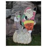 4 HOLDIDAY YARD STAKES (PUMPKIN, SANTA, SNOWMAN &>