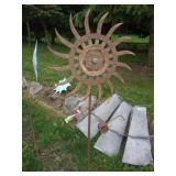 HANDMADE METAL YARD ART FLOWER