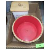SPAULDING & FROST POPCORN BOWL, METAL SUGAR >>>>>