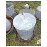 GLAVANIZED CHICKEN FEEDER / WATERER, BUCKET & OIL>