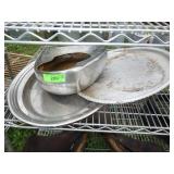 STAINLESS STEEL BEDPAN & PLATTER, ALUMINUM TRAY