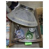 VINTAGE STENCILED LAMP SHADE, CANDLE COVERS, >>>>