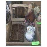 LENA FRIBERG DUCK IN VASE POTTERY, WIRE CHEST >>>>
