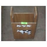 WOODEN MAGAZINE HOLDER 11 x 7 x 19