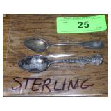 2 STERLING SILVER SOUVENIR SPOONS  20.2 GRAMS