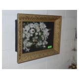 ANTIQUE VICTORIAN MOURNING WREATH SHADOW BOX >>>>