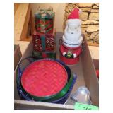 CHRISTMAS DECOR- BASKETS, COOKIE JAR, STACKING >>>