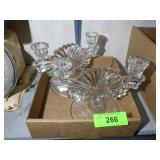VINTAGE PADDEN CITY ETCHED CANDLESTICK HOLDERS