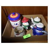 CHRISTMAS TEAPOT, COOKIE JARS & LAMPSHADE