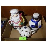 CHRISTMAS COOKIE JARS, AMERICANA TEAPOT