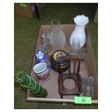 LAMP CHIMNEYS, VASES, ROCKING CHAIR PLANTER / PIN>