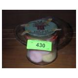 VINTAGE GLASS TOP HAT FLOER VASE W/ ORIGINAL LABEL