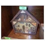 MCM DIORAMA / SHADOWBOX - LADY SWEEPING KITCHEN