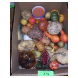 FAUX GOURDS, GLASS PUMPKIN, FALL CANDLE