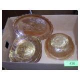 VINTAGE FLORIGOLD PLATES, PLATTER & BOWL