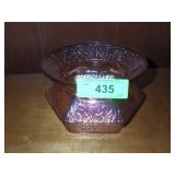 VINTAGE MARIGOLD CRACKLE GLASS SPITTOON CUSPIDOR
