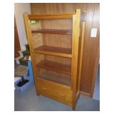 VINTAGE MAPLE? DISPLAY CABINET  **BRING HELP**  >>