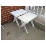 2 WOODEN BENCHES / TABLES 18 x 112 x 17