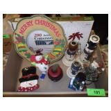 CHRISTMAS CANDLE HOLDERS, LIGHTS, DECOR