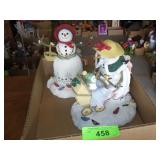 1999 LENOX A WINTER VISIT FIGURINE (BROKEN RIBBON>
