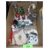 CHRISTMAS BL-  OIL LAMP, S&P SHAKERS, FIGURINES