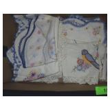 VINTAGE EMBROIDERED DOILIES, QUILTED ???
