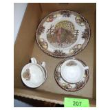 VINTAGE KING TOM PLATE, CUPS &  SAUCERS