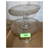 2 VINTAGE PEDESTAL CAKE STANDS