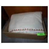 VINTAGE BLANKET W/ SATIN TRIM (TRIM IS LOOSE)