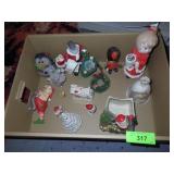 ASST. CHRISTMAS DECOR - VINTAGE PLANTER & BOTTLE >