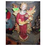 CERAMIC FALL ANGEL VASE 23' (CRACK & CHIP ON BASE>
