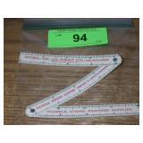 VINTAGE CELLULOID FOLDING ADVERTISING RULER >>>>>