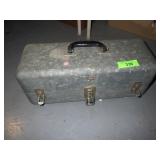 VTG MY BUDDY METAL TACKLE BOX W/ KEY & TACKLE