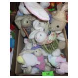 PLUSH BUNNY RABBITS - TY, JOINTED, BASKET, B.O.