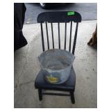 VINTAGE ROCKER & GALVANIZED BUCKET