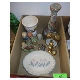 VASE, FIGURINES, CLOCK, PLANTER, PLATE, ETC