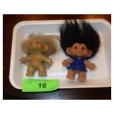 VINTAGE TROLL DOLLS (ONE MARKED DAM)