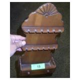VINTAGE WOOD SPOON RACK PLANTER 7 1/2 x 15
