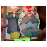 2 VINTAGE WOOLIKIN RUBBER CLOWN DOLLS