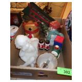 CHRISTMAS DECOR- WAX ANGEL, TEAPOT, S&P, SERVING>>