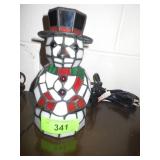 STAINED GLASS SNOWMAN LAMP 8'