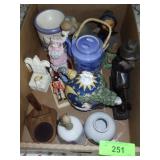 TEAPOTS, FIGURINES, CANDLE HOLDERS, ETC